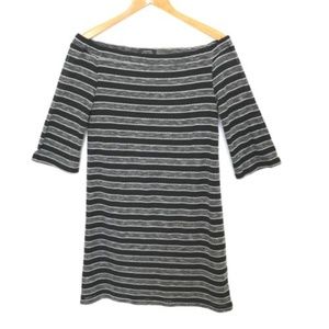 Tahari Off Shoulder Dress Womens Size 6 Black Grey